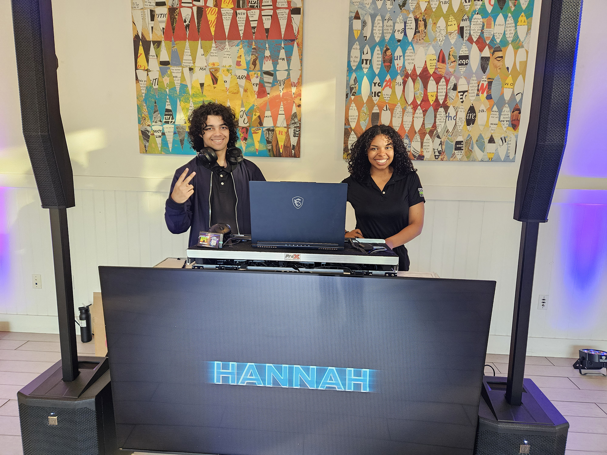 DJ Ace and MC Amara at the Mr Disc Jockey DJ Booth