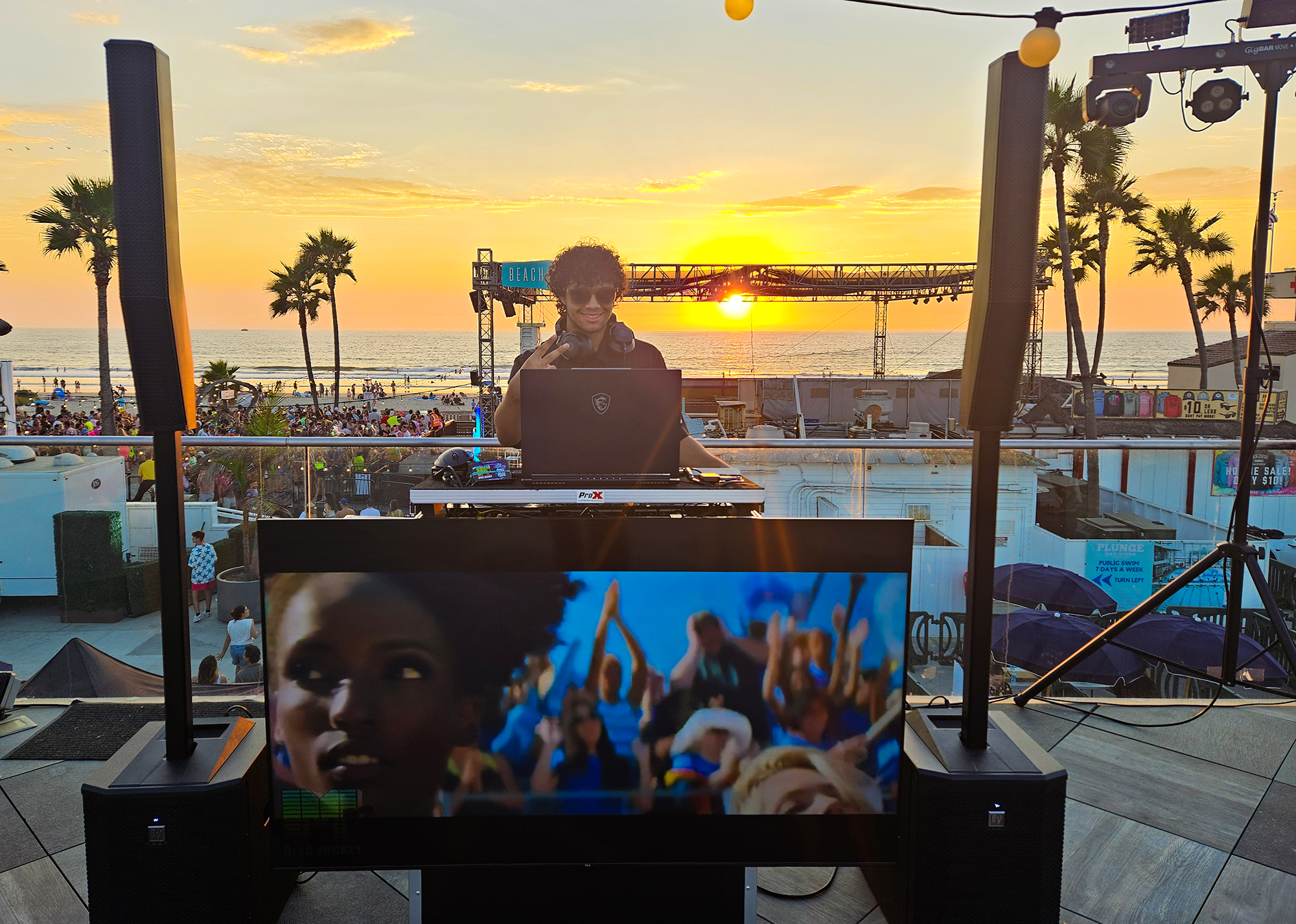 DJ Ace at the Mr Disc Jockey DJ Booth Beach Concert